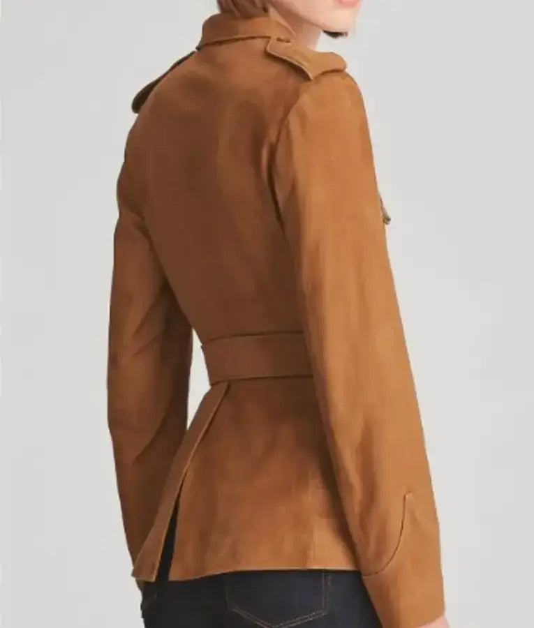Melania Trump Brown Suede Belted Jacket