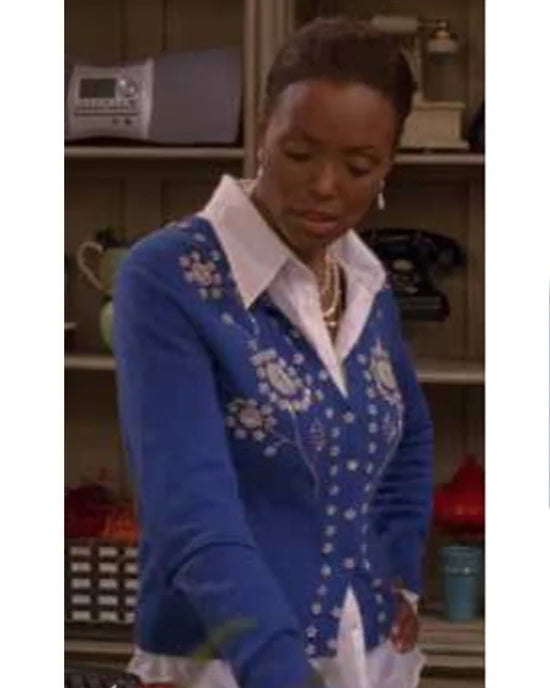 Ghost Whisperer S01 Aisha Tyler Floral Blue Cardigan