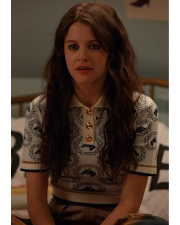 Ginny & Georgia Sara Waisglass Horse Print Polo Top