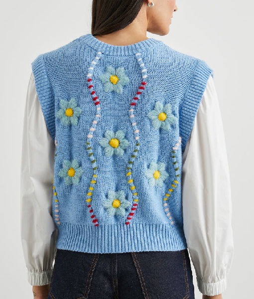 Girl Meets Farm S15 Molly Yeh Floral Embroidered Sweater Vest