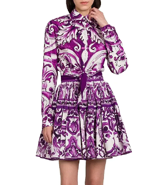 Good Morning America 2025 Gloria Estefan Maiolica Cotton Shirt