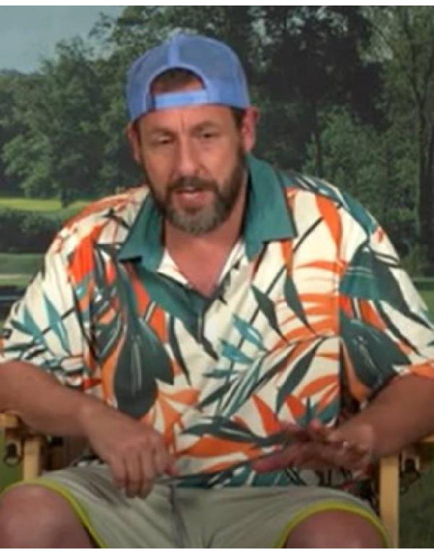 Happy Gilmore 2 Adam Sandler Hawaiian Polo Shirt