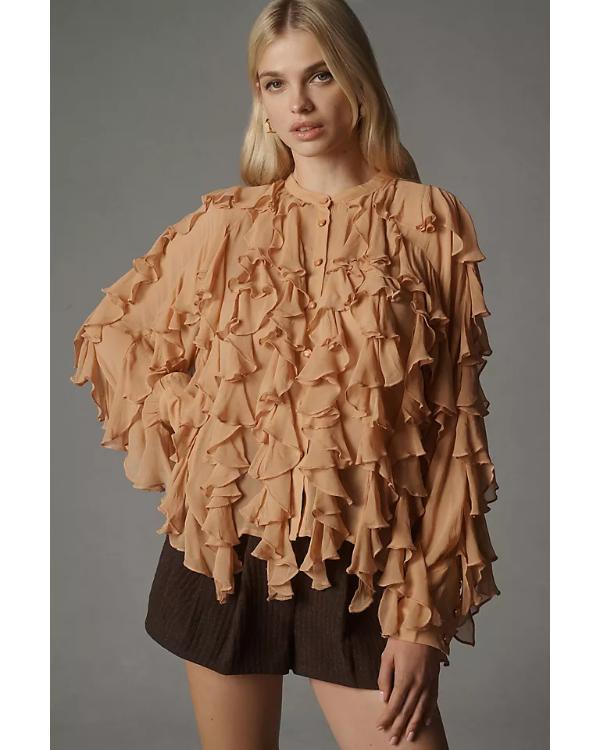 Art Detectives 2025 Laoise Sweeney Peach Ruffle Blouse