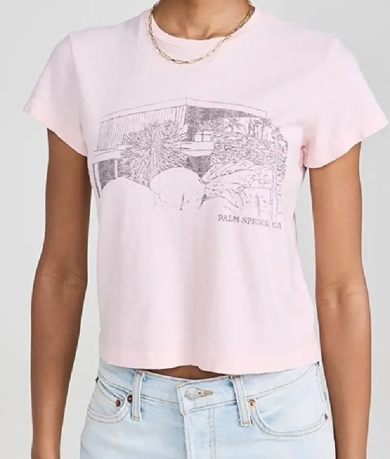 High Potential Kaitlin Olson Pink Palm Springs T-Shirt