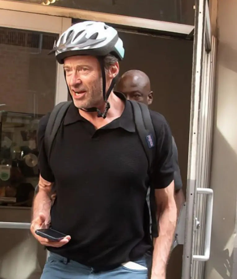 Hugh Jackman NYC 2025 Black Polo Shirt