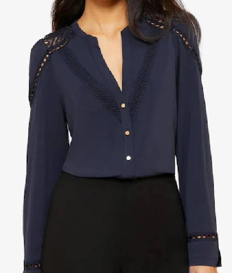 I Jack Wright S01 Annie Blue Lace Shoulder Shirt