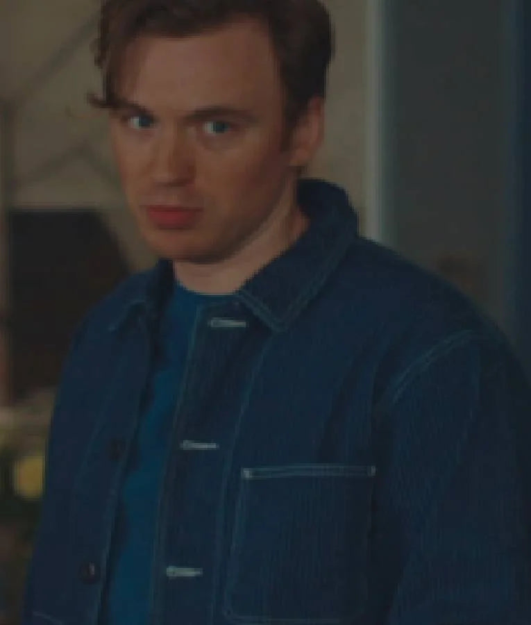 I Jack Wright S01 Callum Adams Blue Striped Work Jacket