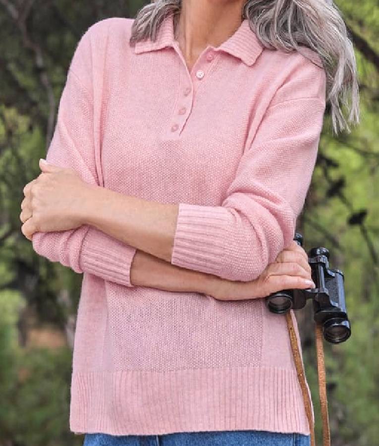 I Jack Wright S01 Gemma Jones Pink Collared Sweater
