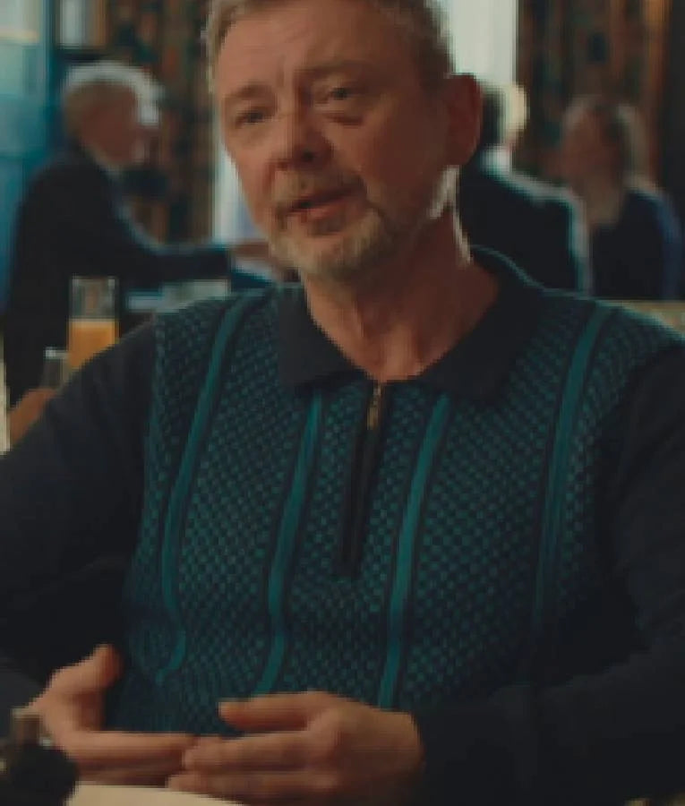 I Jack Wright S01 John Simm Blue Striped Zip Sweater