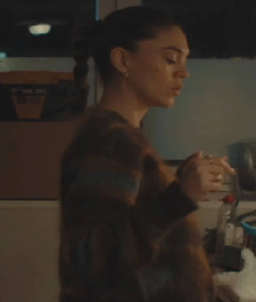 I Jack Wright S01 Sabrina Bartlett Fluffy Striped Cardigan