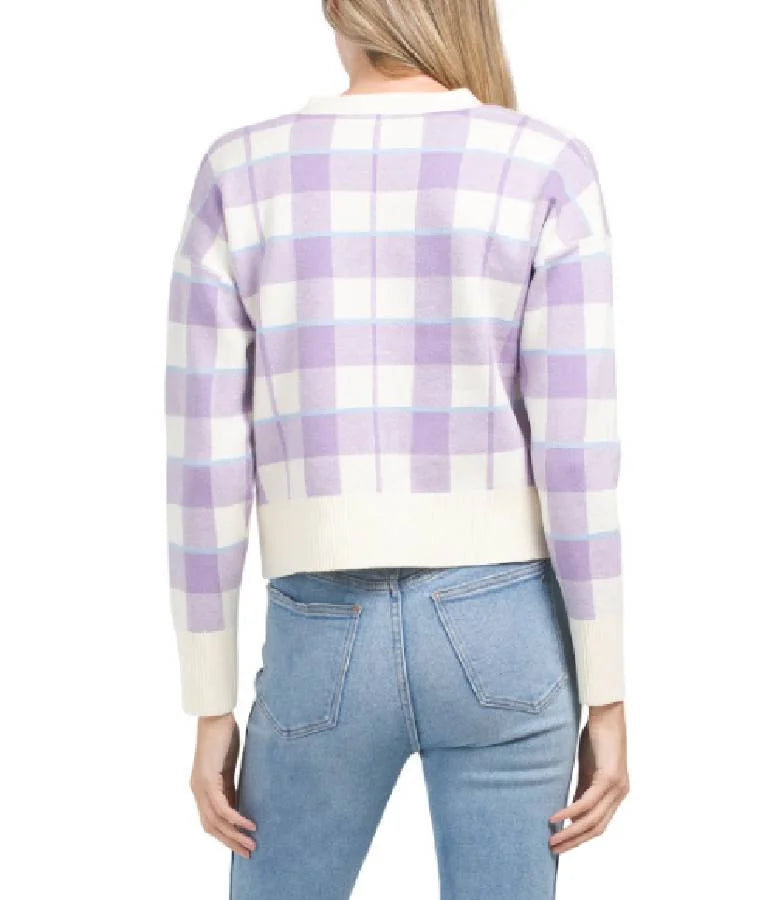 I Jack Wright S01 Purple Plaid Cardigan
