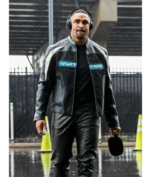 Jalen Hurts Black Leather Biker Jacket