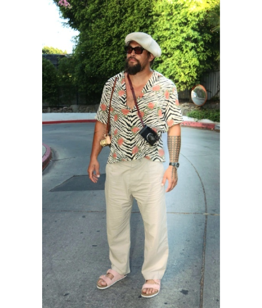 Jason Momoa Floral Zebra Print Shirt