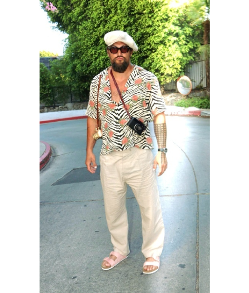Jason Momoa Floral Zebra Print Shirt