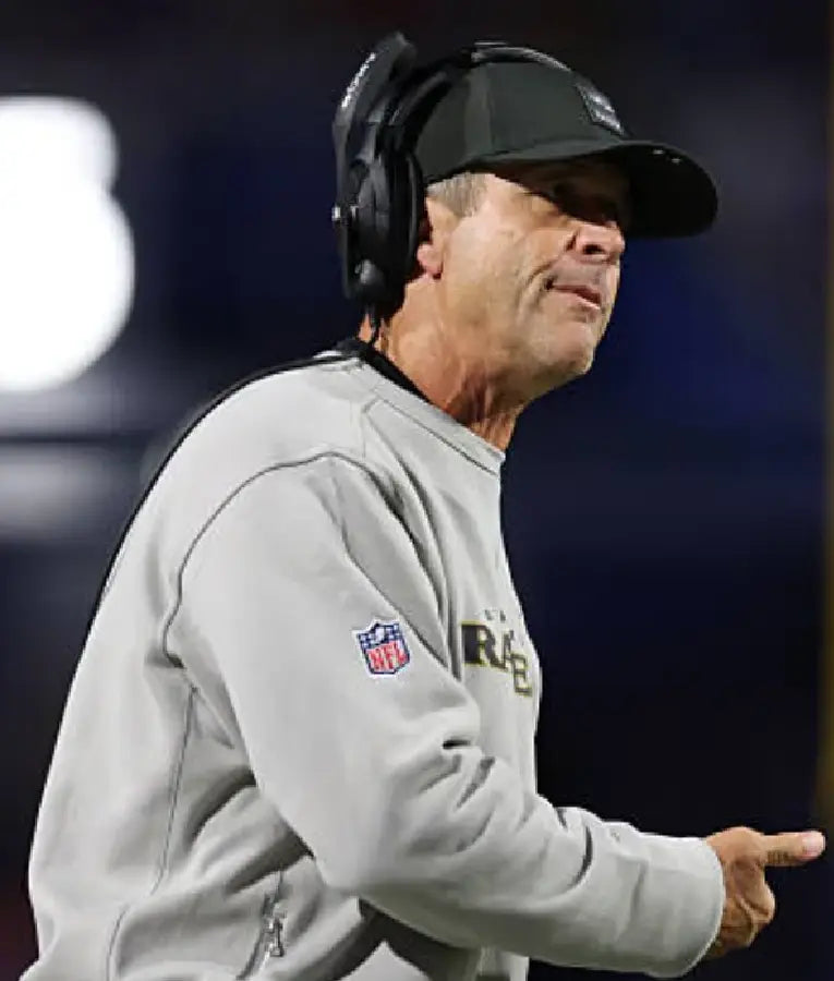 John Harbaugh Baltimore Ravens Grey Sweatshirt