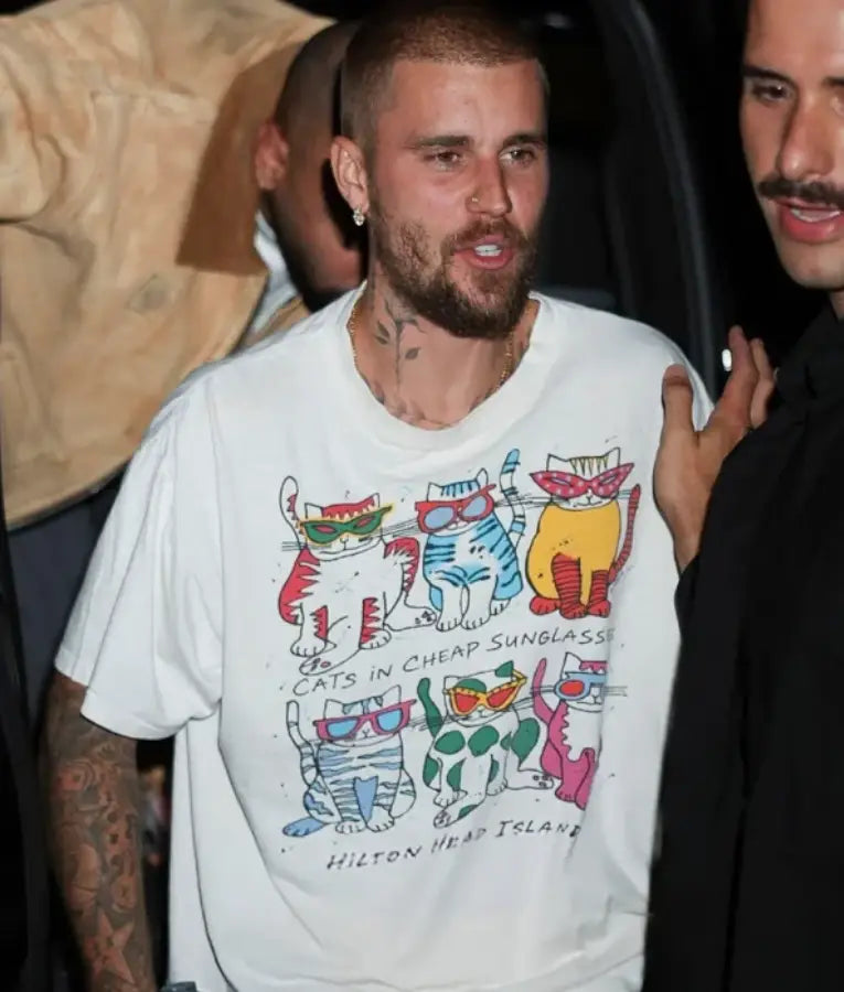 Justin Bieber Cats in Cheap Sunglasses T-Shirt