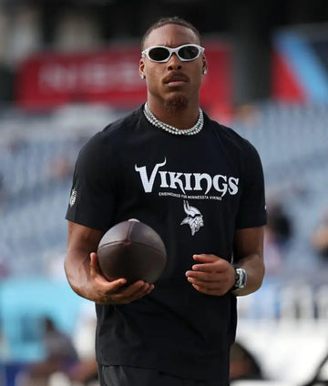 Justin Jefferson Preseason 2025 Black Vikings T-shirt