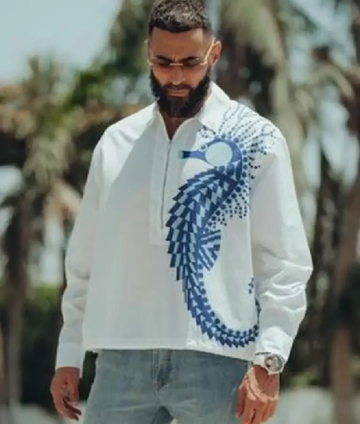 Karim Benzema LOOK AT MI Printed Zippered Shirt