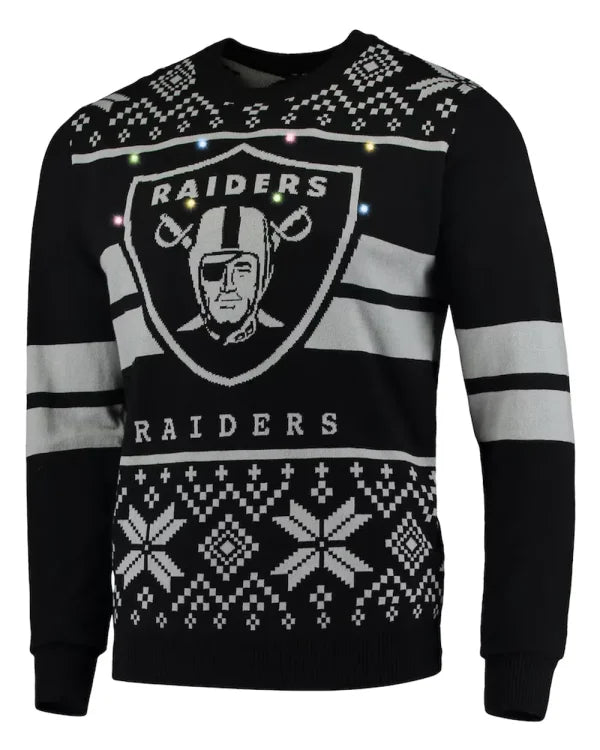 Las Vegas Raiders Light Up Ugly Sweatshirt