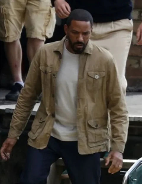 Laz Alonso Fountain of Youth Beige Cotton Jacket