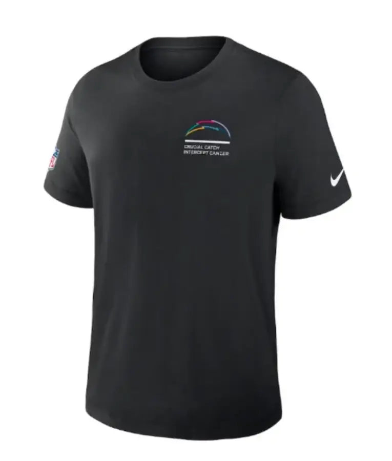 Los Angeles Chargers Black 2025 Crucial Catch Dri-Fit T-Shirt
