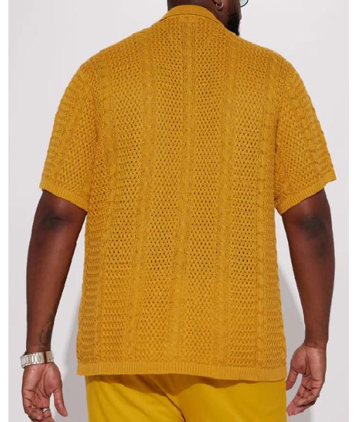 Love Hotel S01 Jason Yellow Crochet Shirt