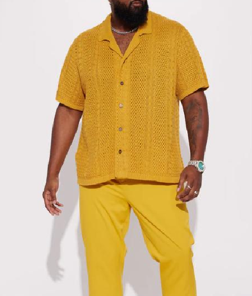 Love Hotel S01 Jason Yellow Crochet Shirt