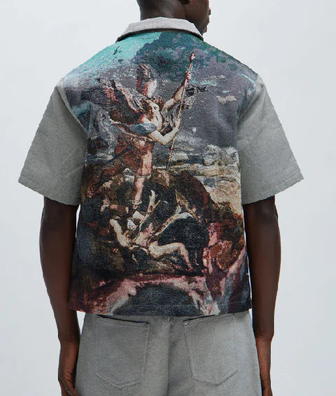 Love Island UK S12 Dejon Noel-Williams Tapestry Short Sleeve Shirt