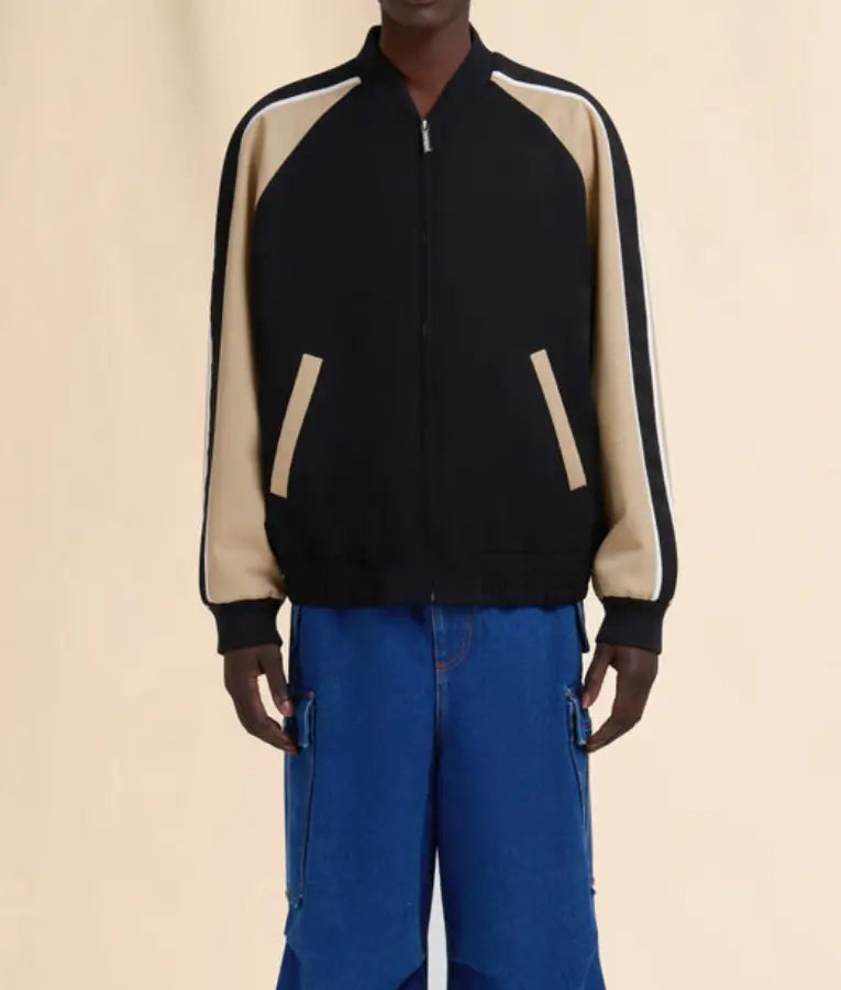 Marni Black wool Colourblock Bomber Jacket