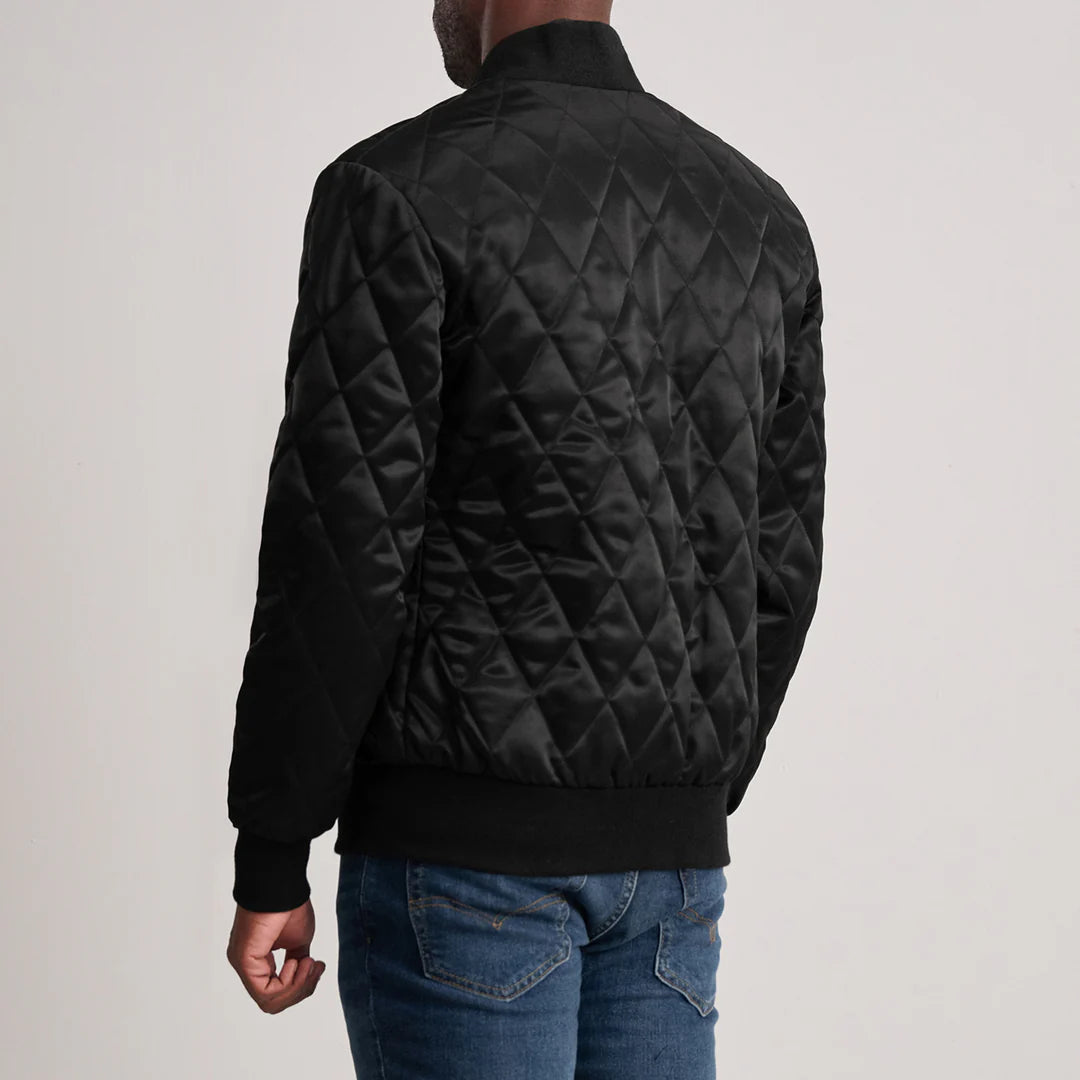 Danson Quilted Black Varsity Jacket