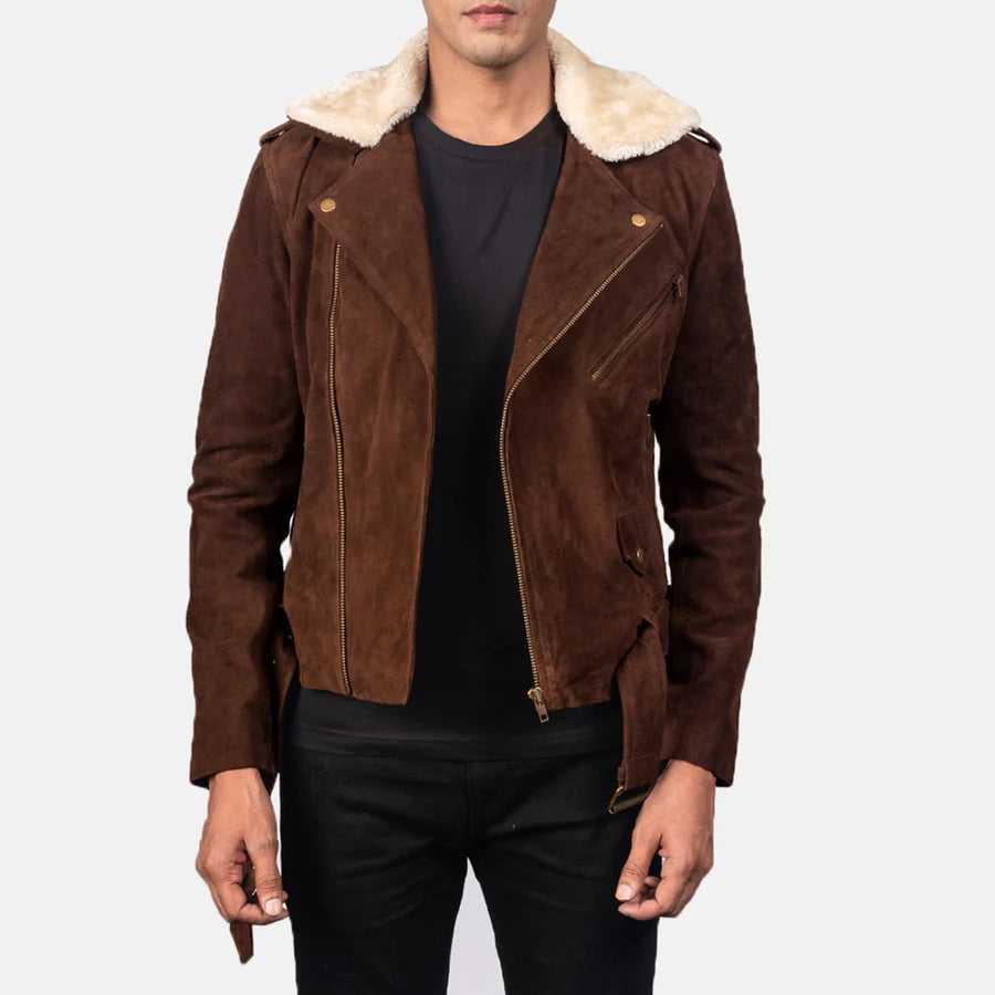 Furton Mocha Suede Biker Jacket