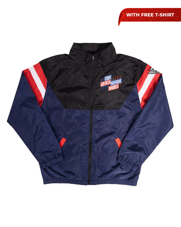 Men’s Black/Navy Cody Rhodes Neon Nightmare Full-Zip Windbreaker Jacket