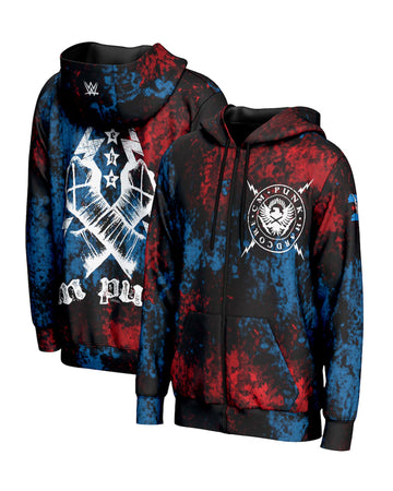 Men’s ProSphere Black CM Punk Straight Edge Hardcore Champion Full-Zip Hoodie