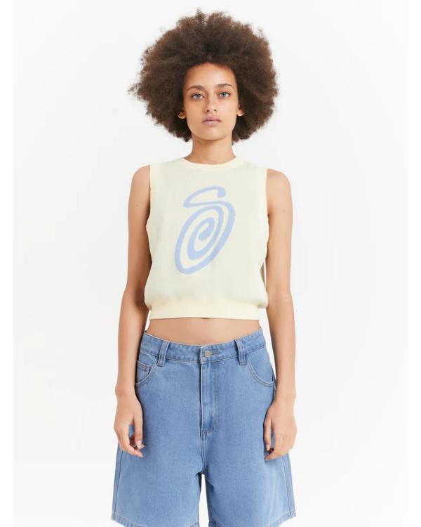 The Survivors S01 Yerin Ha Blue Swirl Print Tank Top