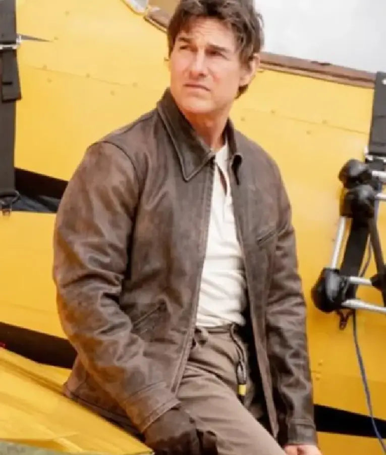 Mission Impossible The Final Reckoning Ethan Hunt Brown Leather Jacket