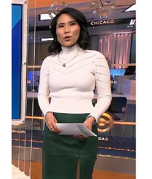 NBC News Daily 2025 Vicky Nguyen White Turtleneck Top