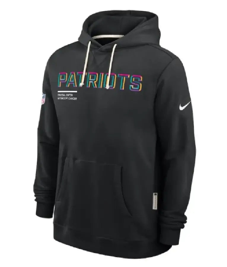 New England Patriots Black 2025 Crucial Catch Hoodie