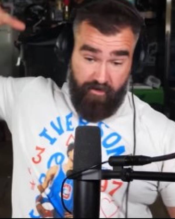 New Height Show Jason Kelce White Graphic T-Shirt