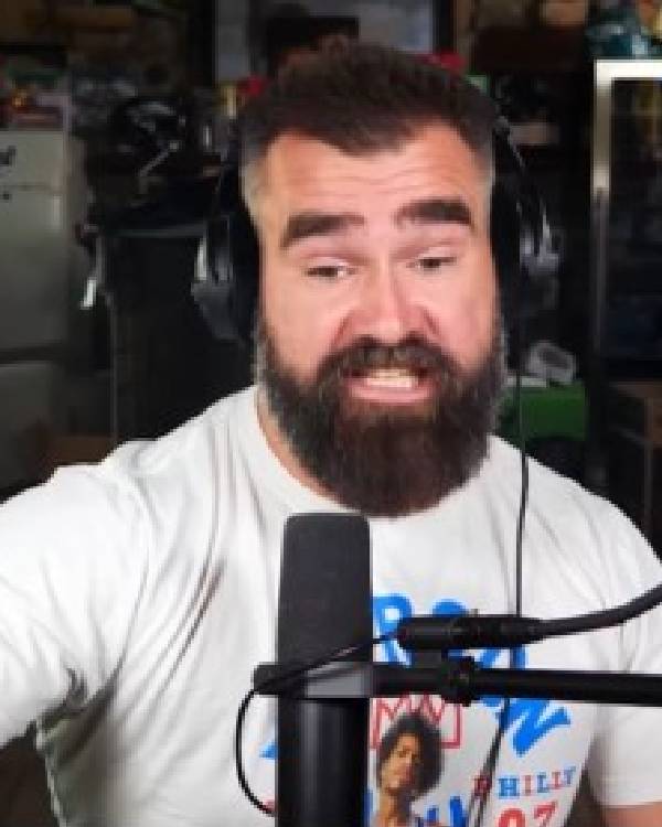 New Height Show Jason Kelce White Graphic T-Shirt