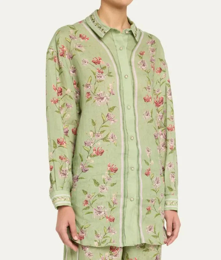 New York Living Tamron Hall Green Shirt