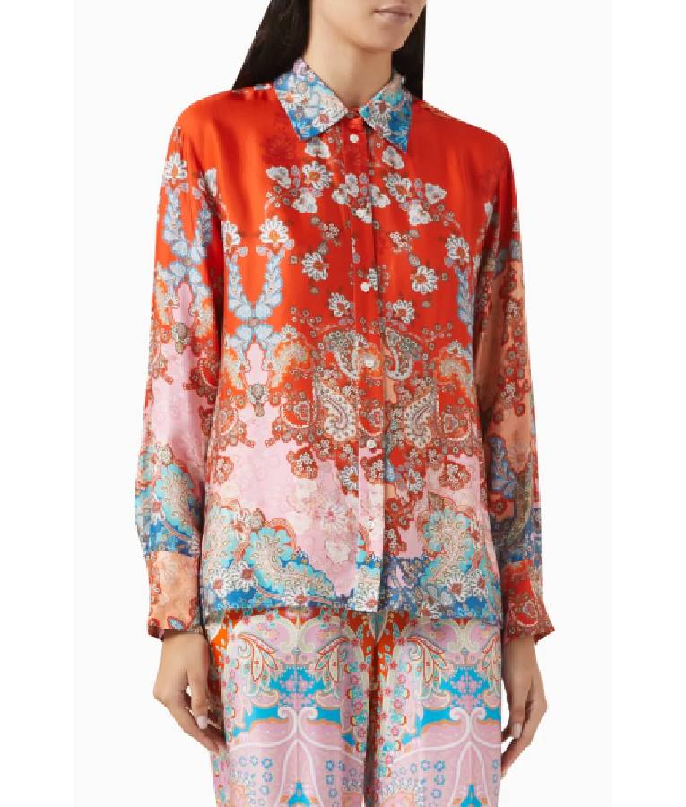 I Jack Wright S01 Nikki Amuka-Bird Red Paisley Floral Shirt