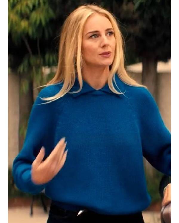 Nobody Wants This Justine Lupe Blue Collared Sweater