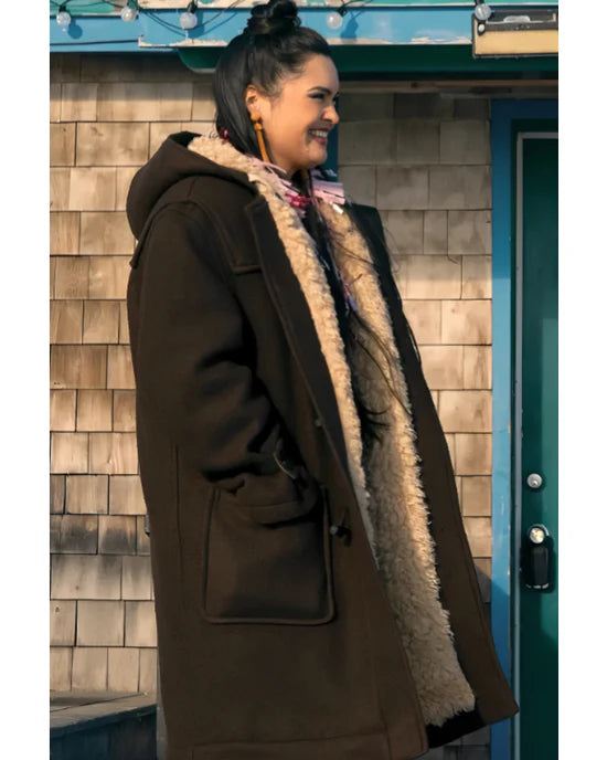 North of North Anna Lambe Brown Wool Shearling Coat