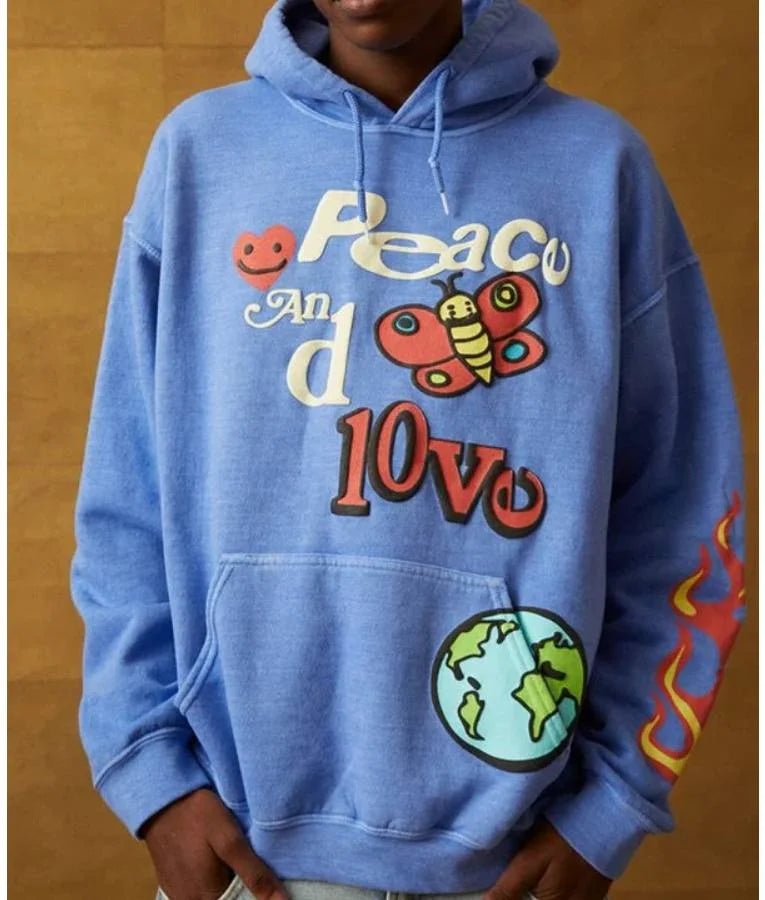 PacSun Peace And Love Blue Hoodie