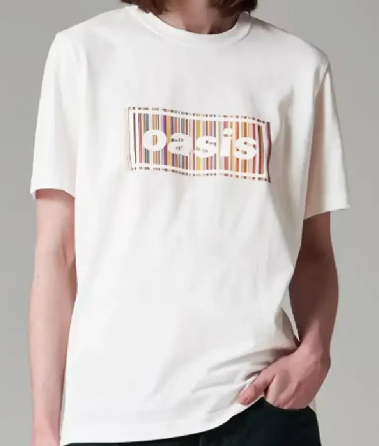 Paul Smith X Oasis White Stripe Logo T-Shirt