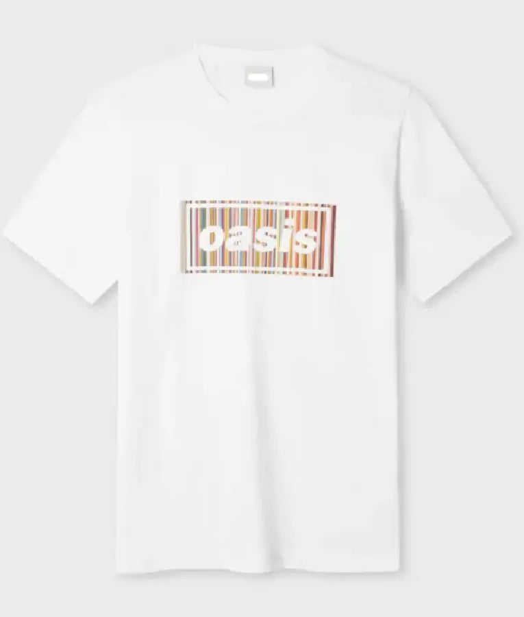 Paul Smith X Oasis White Stripe Logo T-Shirt