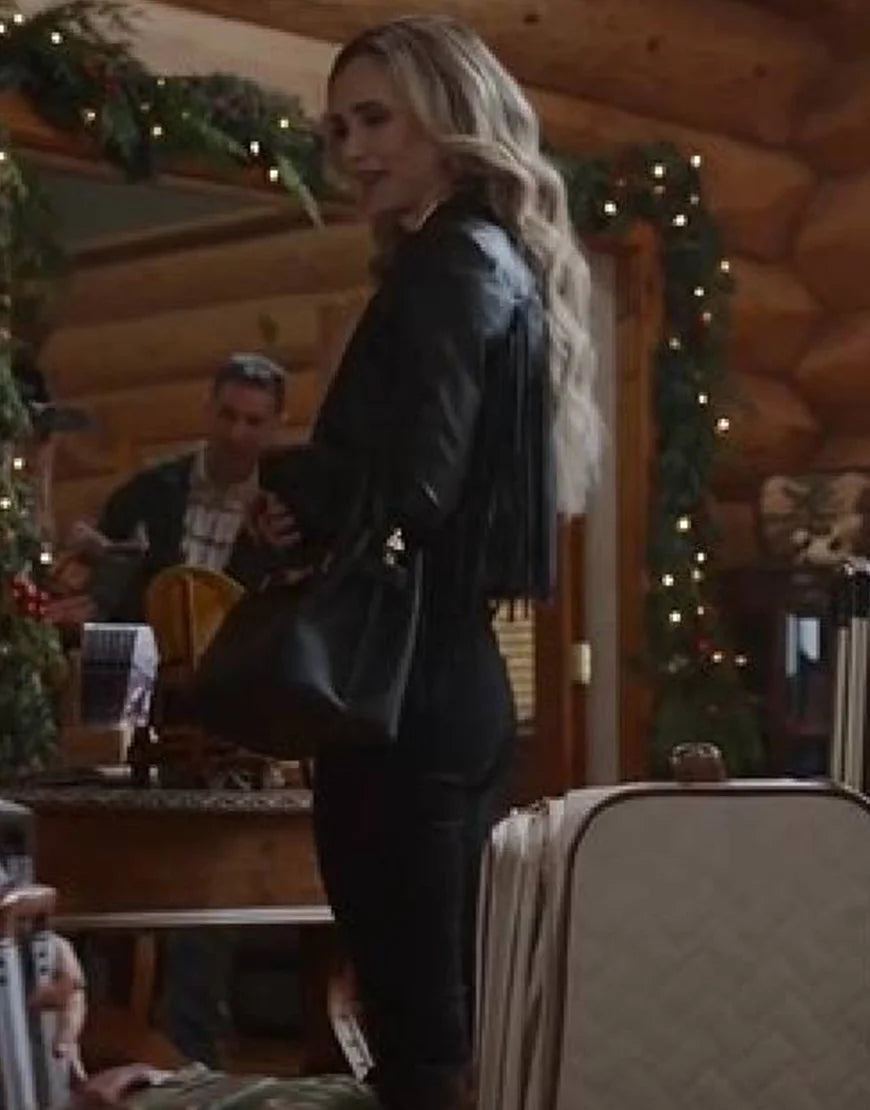 A Royal Montana Christmas 2025 Fiona Gubelmann Fringe Leather Jacket