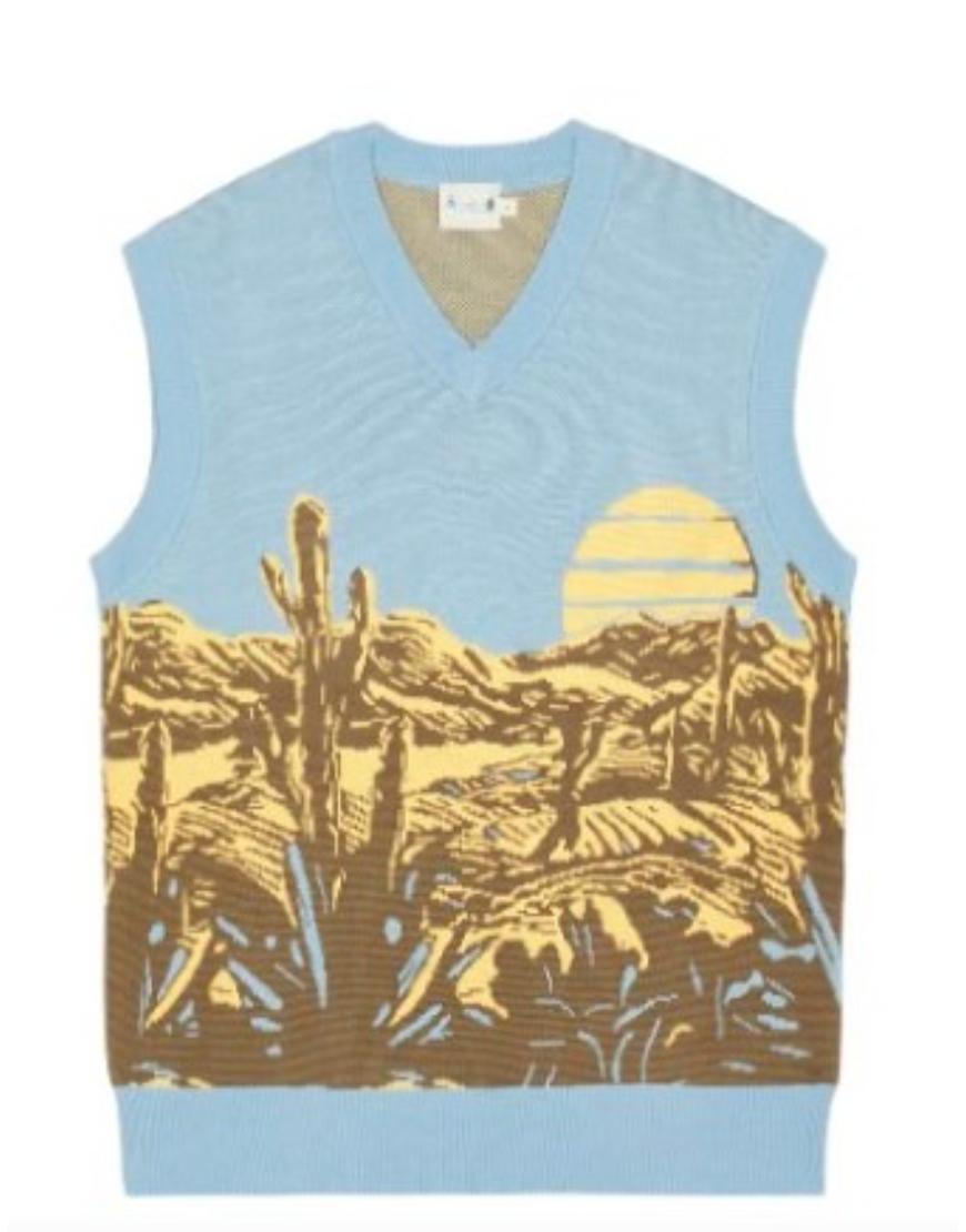 Access Hollywood 2025 Scott Evans Desert Print Sweater Vest