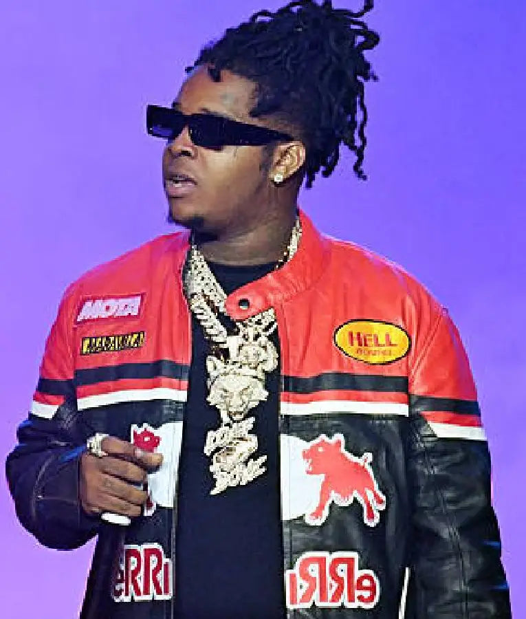 Rapper YTB Fatt Performance YFN Lucci Leather Jacket