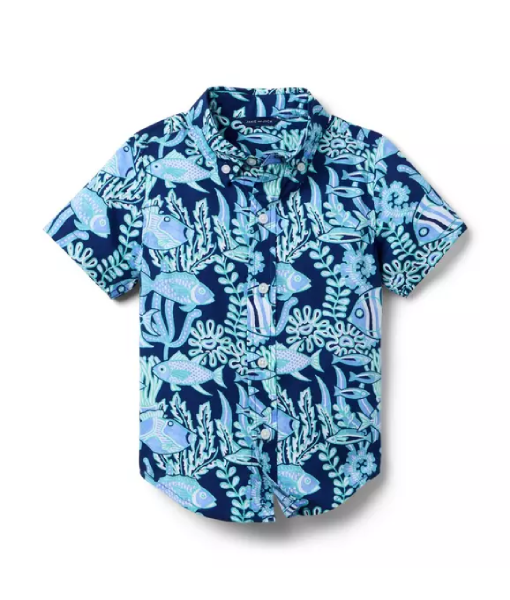 The Young and the Restless 2025 Redding Munsell Blue Fish Print Shirt